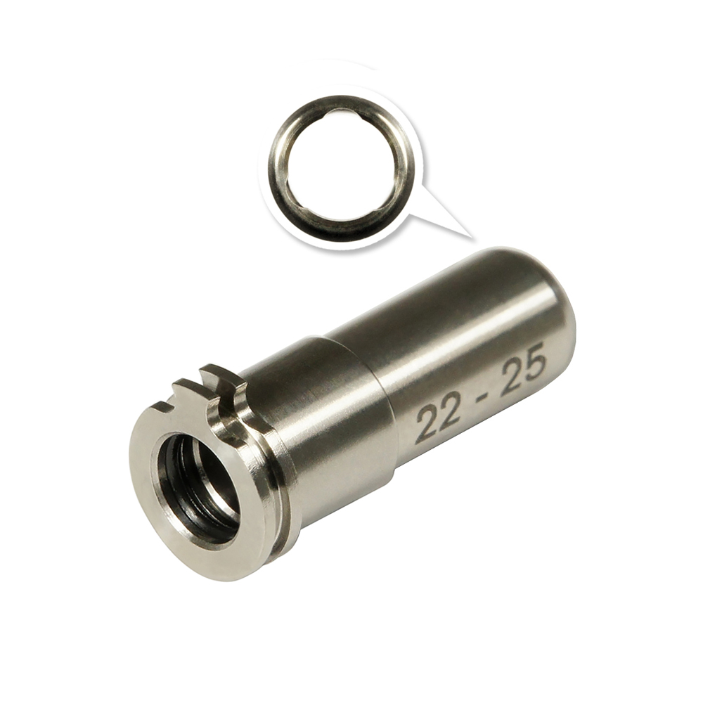 Maxx CNC Titanium Adjustable Air Seal Nozzle 22mm - 25mm for Airsoft AEG Series